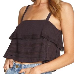 NWT Amuse Society Black Hayes Crop P2P 18.5